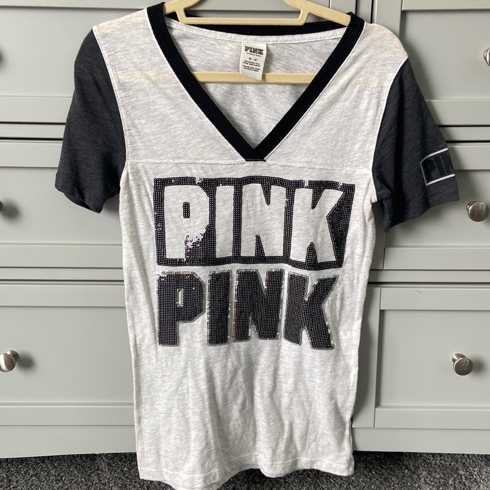 Pink Gray & White Short Sleeve T-Shirt